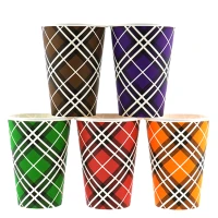 Koffiebeker 'Scotty Colour' schotse ruit assorti 180cc/7oz - 2.500st.