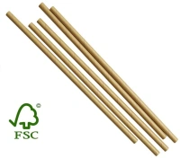 Kraft Papieren Drinkrietjes FSC® 200mm Ø6mm - 200 stuks