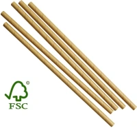 FSC® Kraft Papieren Drinkrietjes 240mm Ø8mm - 100 stuks