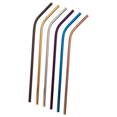 Herbruikbare RVS rietjes assorti 235mm - 12 stuks