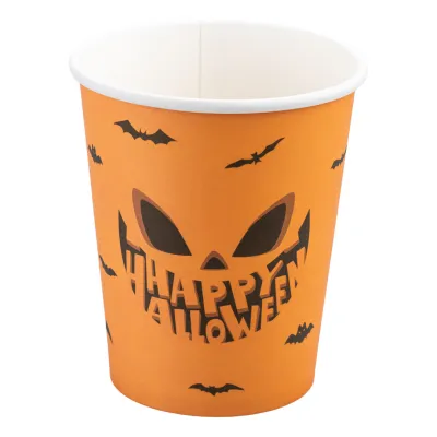 Kartonnen Koffiebeker Halloween Pompoen 200cc/8oz - 1.000 st/ds.