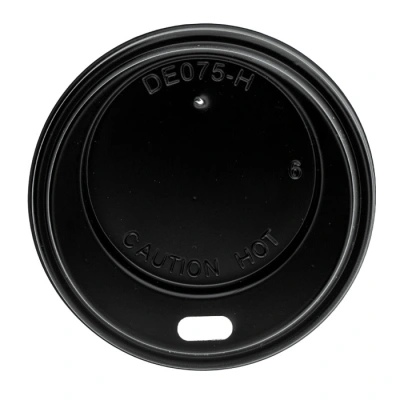 Deksel zwart (PS) voor koffiebeker ⌀70.3mm/6oz-7oz - 1.000 st.