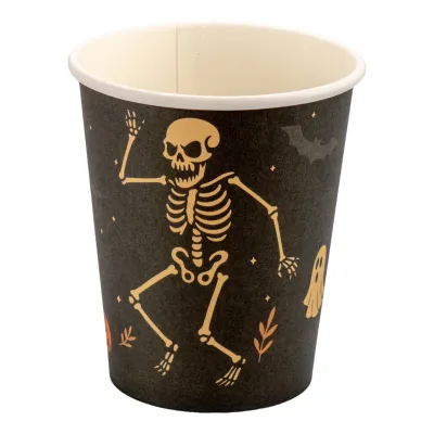 Kartonnen Koffiebeker Halloween Skelet 200cc/8oz - 1.000 st/ds.