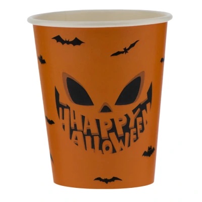 Kartonnen Koffiebeker Halloween Pompoen 200cc/8oz - 1.000 st/ds.