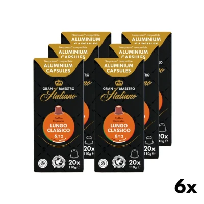 Koffiecups Lungo Classico - Gran Maestro Italiano 6x20st.