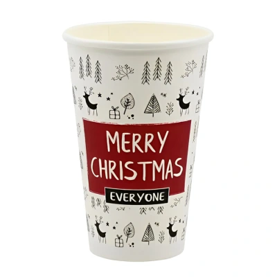 Kartonnen koffiebeker Kerst 300cc/12oz - 1.000 st/ds.
