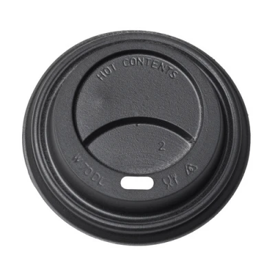 Deksel zwart (PS) voor koffiebeker ⌀70mm/6oz - 1.000 st.